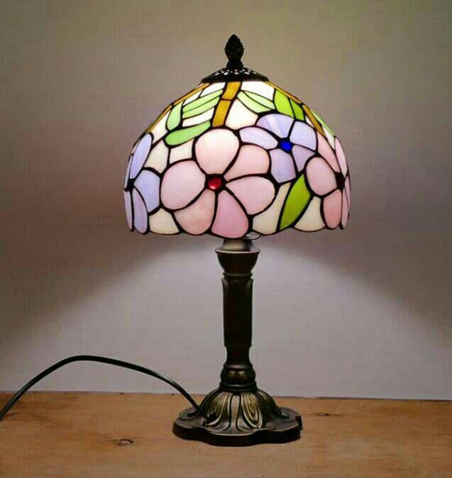 ステンドランプ ステンドグラス アンティーク 花柄 照明V