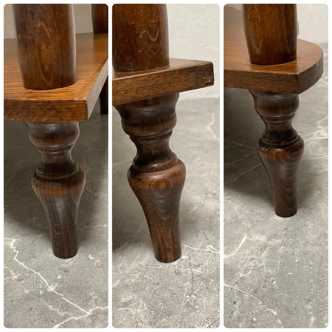 アンティーク　コーナーシェルフ 花台 飾り棚 隙間収納 コーナー収納