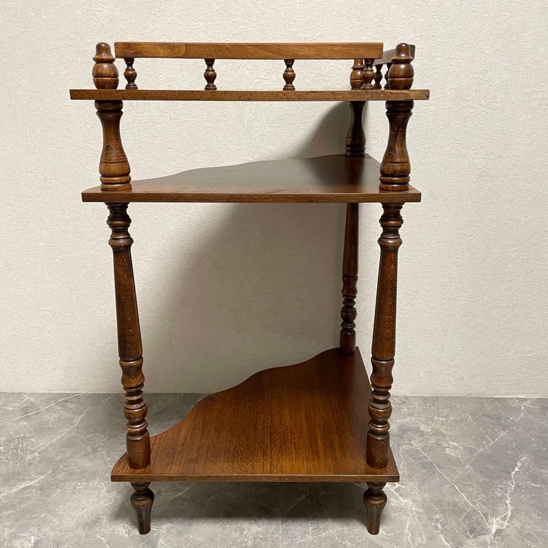 アンティーク　コーナーシェルフ 花台 飾り棚 隙間収納 コーナー収納