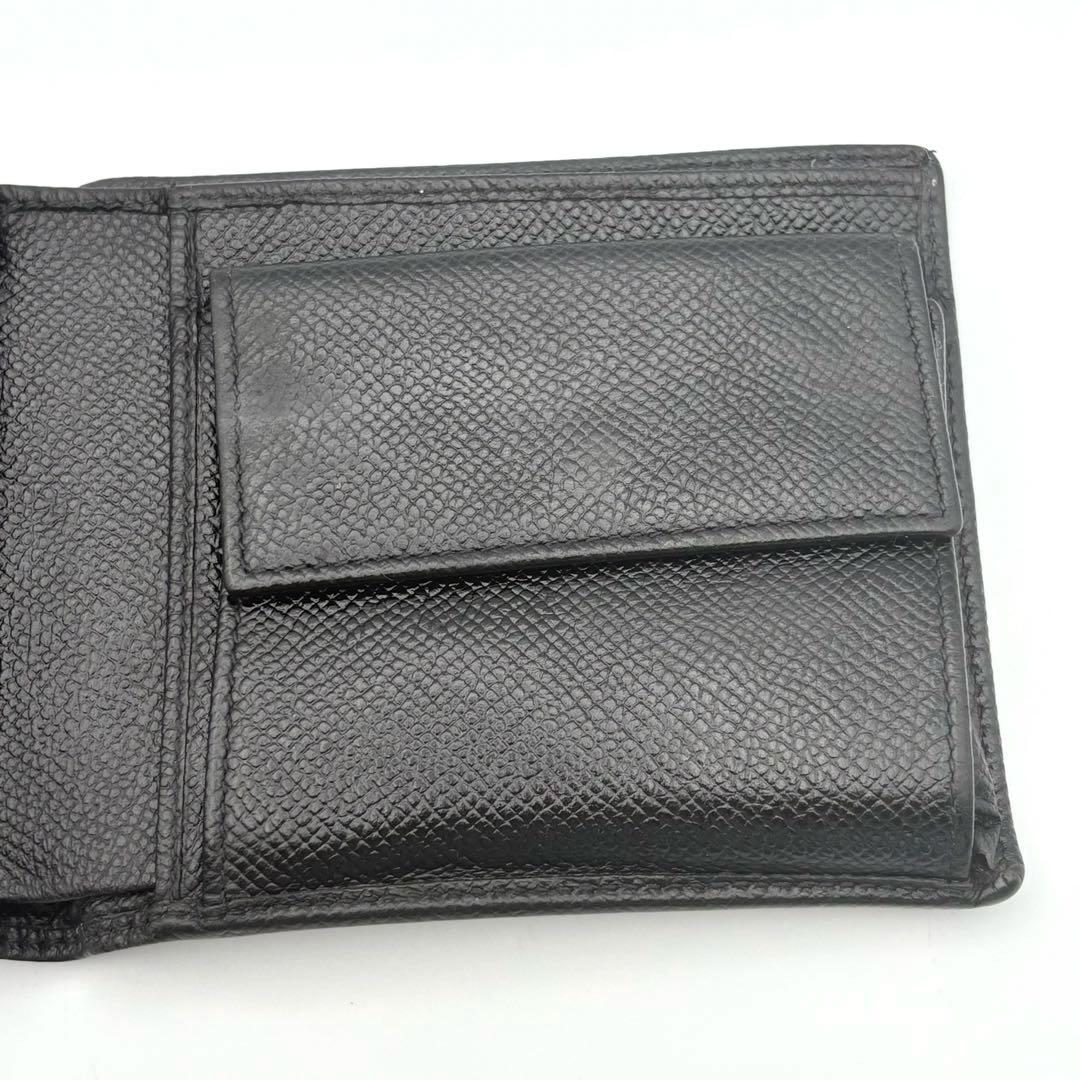 【BVLGARI】ブルガリ 二つ折り財布 ブラック レザー 本革 メンズ