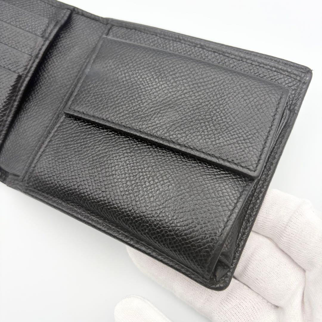 【BVLGARI】ブルガリ 二つ折り財布 ブラック レザー 本革 メンズ
