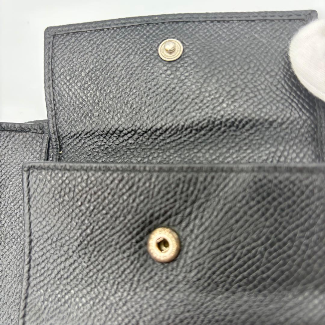 【BVLGARI】ブルガリ 二つ折り財布 ブラック レザー 本革 メンズ