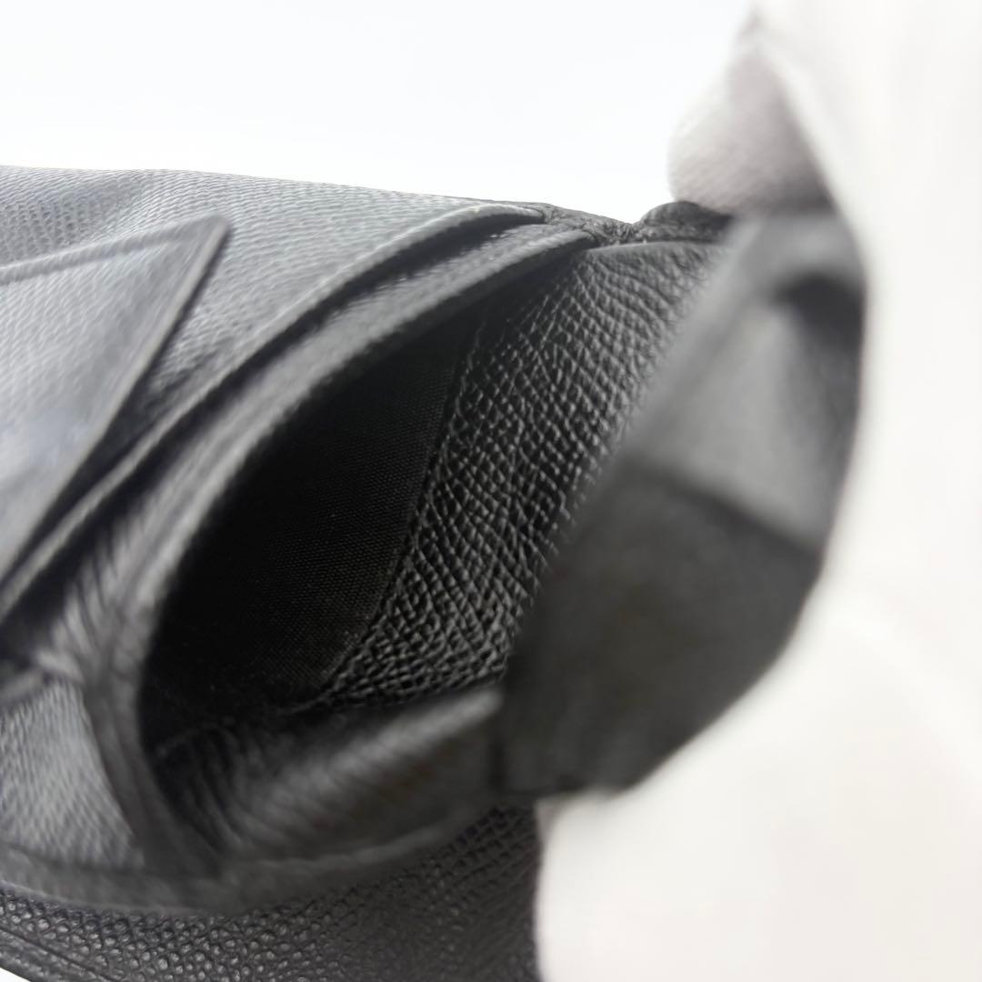 【BVLGARI】ブルガリ 二つ折り財布 ブラック レザー 本革 メンズ