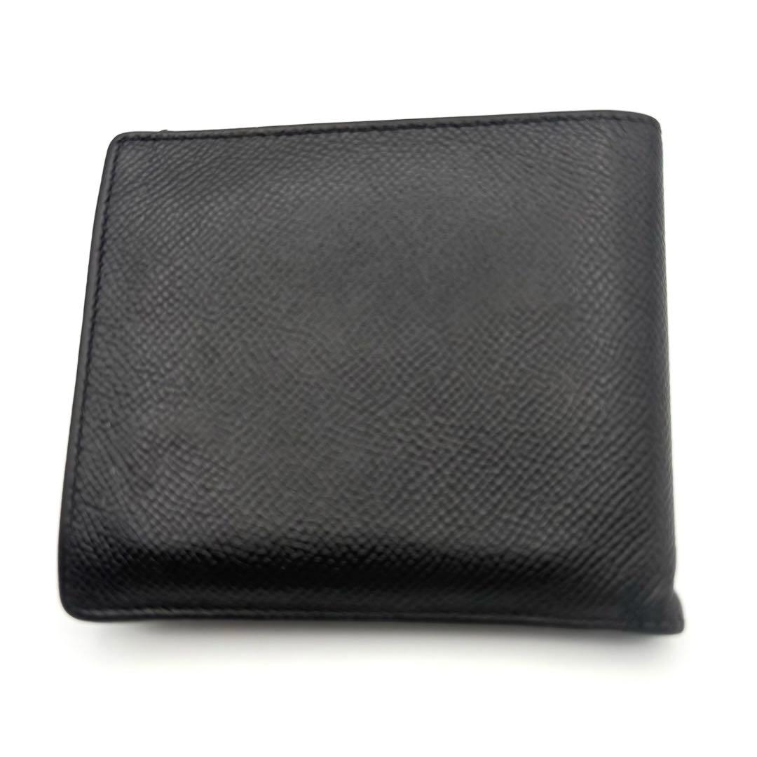 【BVLGARI】ブルガリ 二つ折り財布 ブラック レザー 本革 メンズ