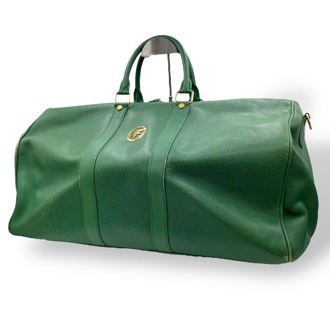 美品　希少モデル　ハンティングワールド　ボストンバッグ　レザー　緑　旅行