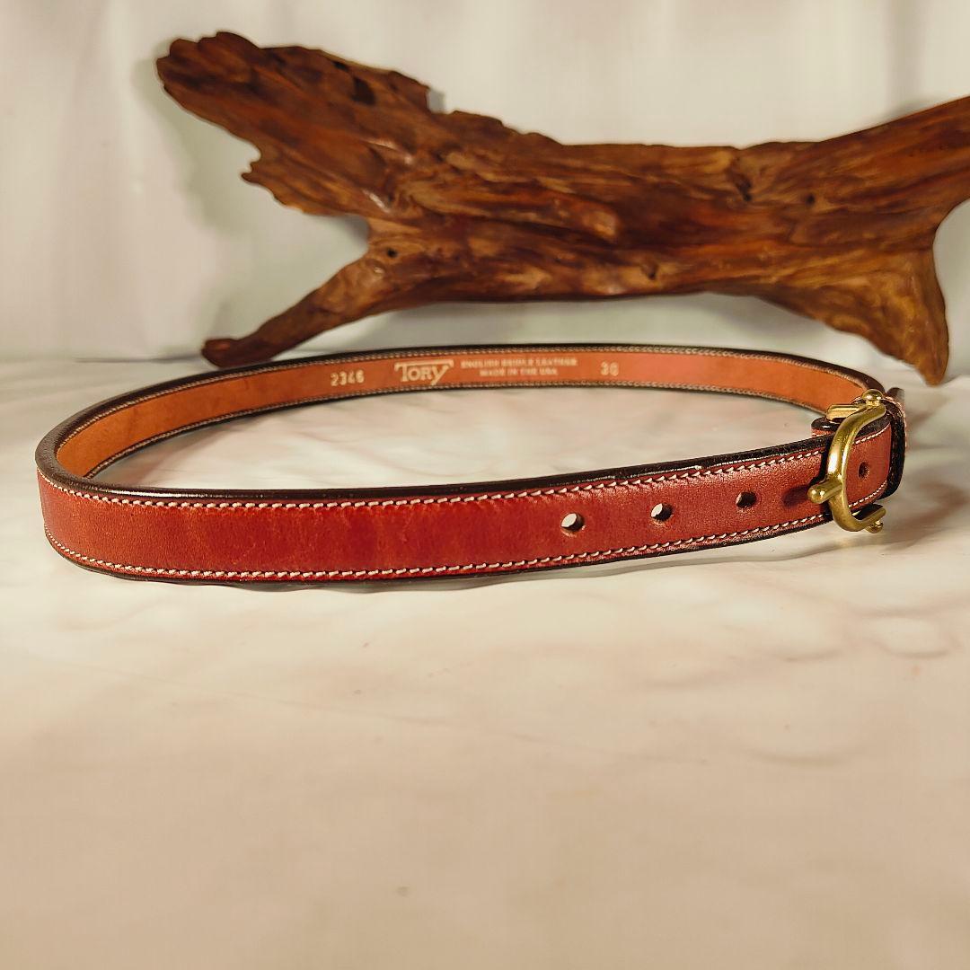 【極美品】TORY LEATHER　USA製　高級極厚イングリッシュレザーベルト