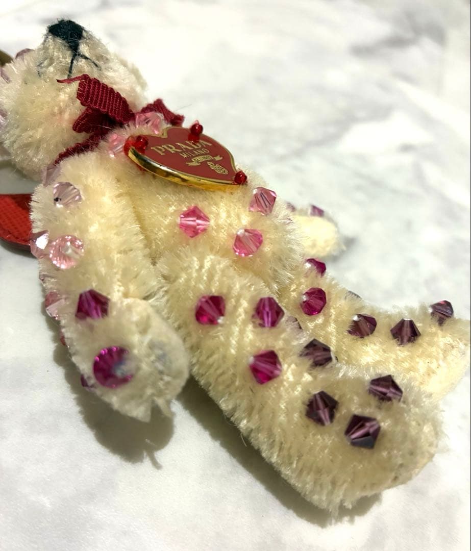 PRADA テディベア　キーホルダー アイボリー　キーリング　希少