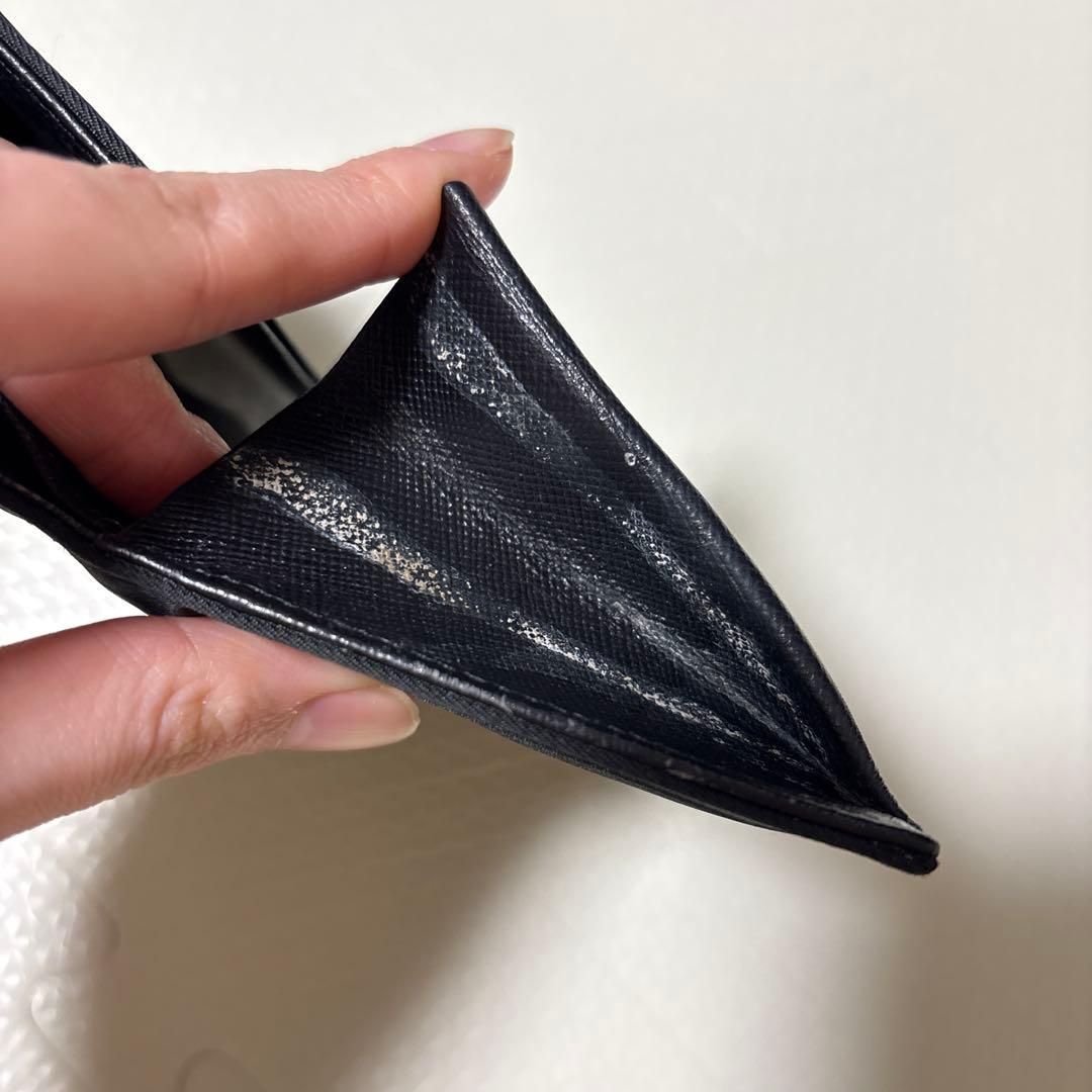 PRADA プラダ 三つ折財布 ブラック 黒 ナイロン トライアングル