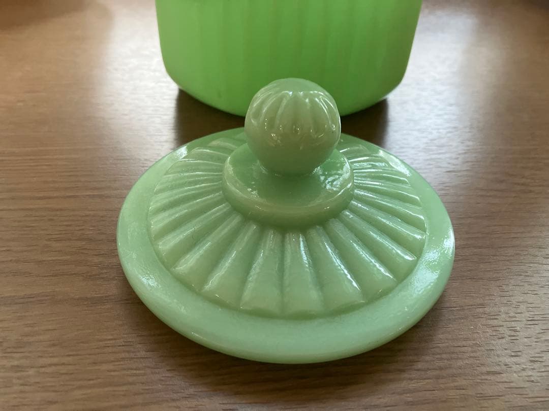 ジェダイグリーン　ミルクガラス コーヒーキャニスター