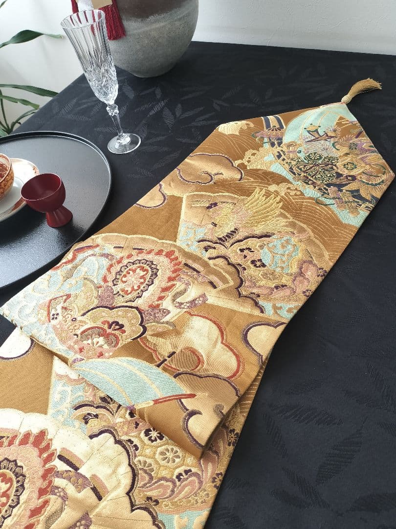 A873★宝船‼️豪華刺繍‼️テーブルランナー2m10cm