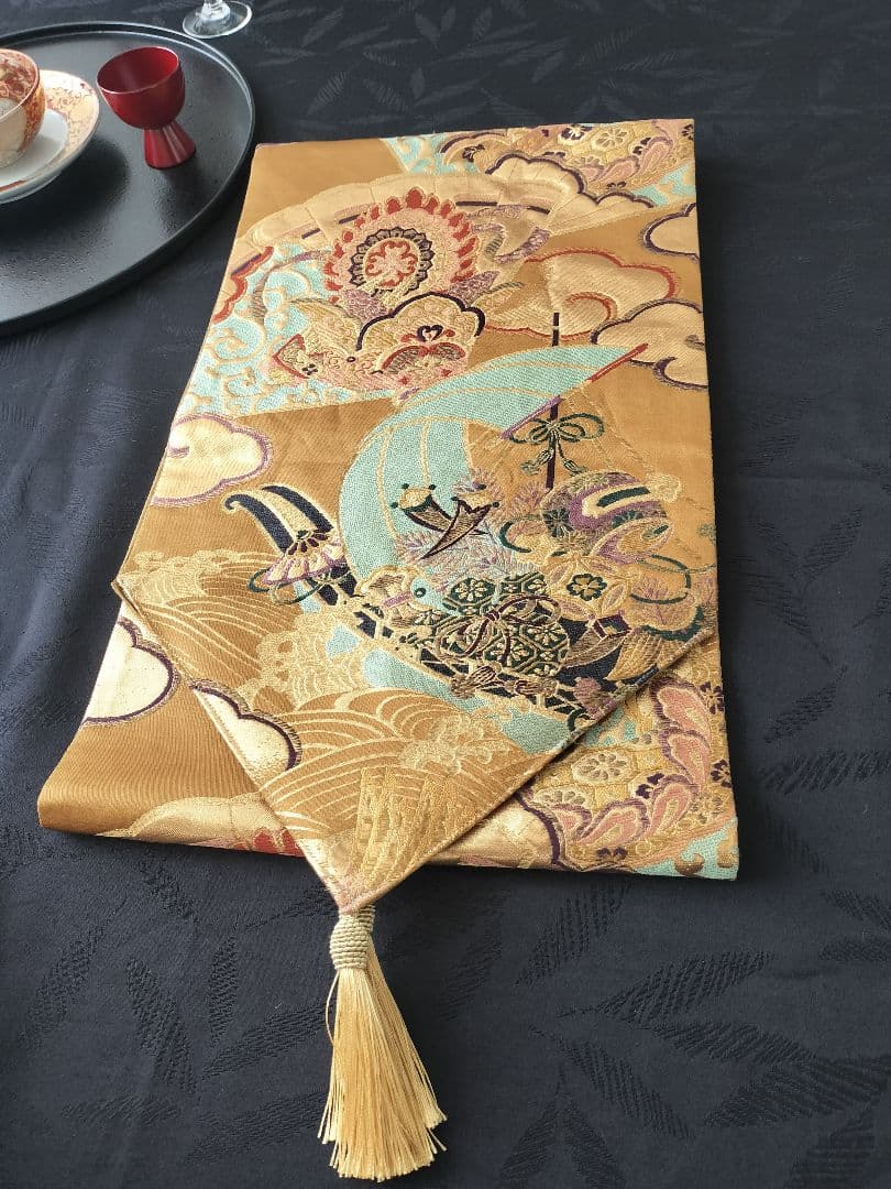 A873★宝船‼️豪華刺繍‼️テーブルランナー2m10cm