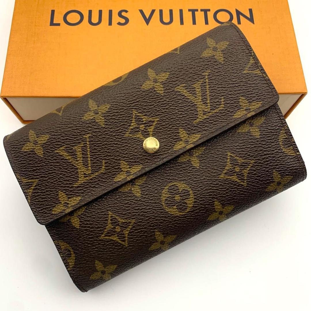 鑑定済み ルイヴィトン ポルトトレゾール エテュイ パピエ 三つ折り 財布 定番