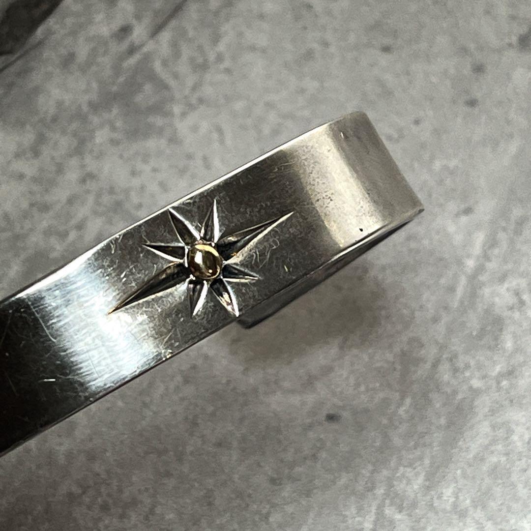 k18 BIG HAND SUN　サン　太陽神　シルバーバングル　ビッグハンド