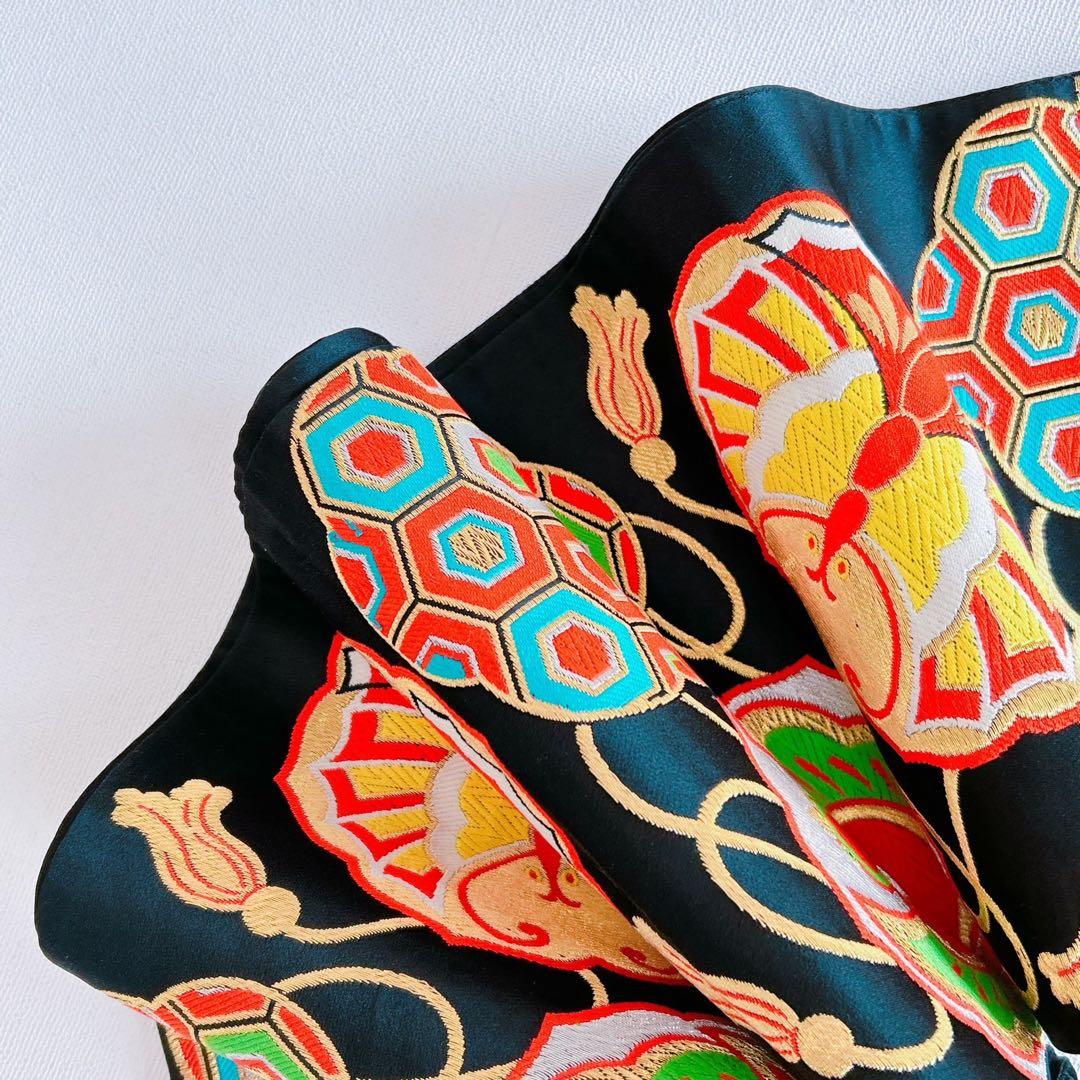 七五三　７歳フルセット　長着＆帯＆長襦袢＆草履＆バッグ＆小物セット　オレンジ地