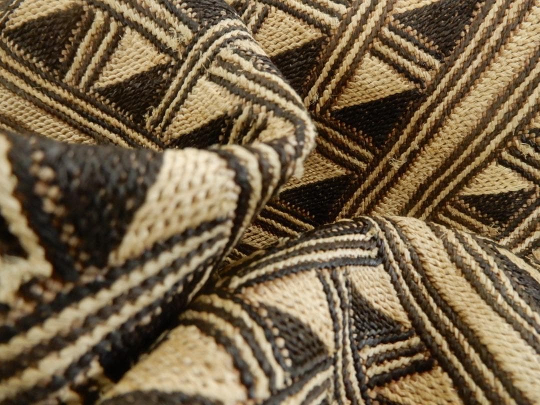 ラフィア・大きなアンティーククバ布・草ビロード・ショワ・コンゴ・クバ王国