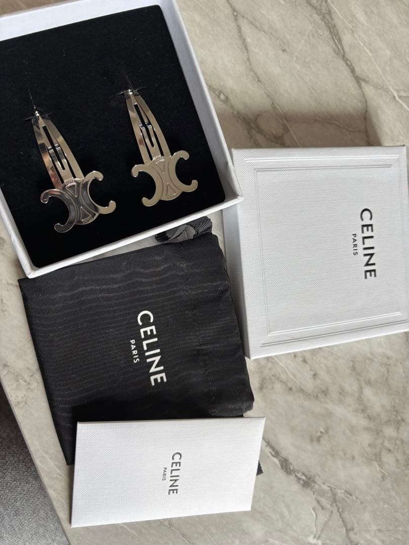 CELINE シルバー ヘアピン 2個セット
