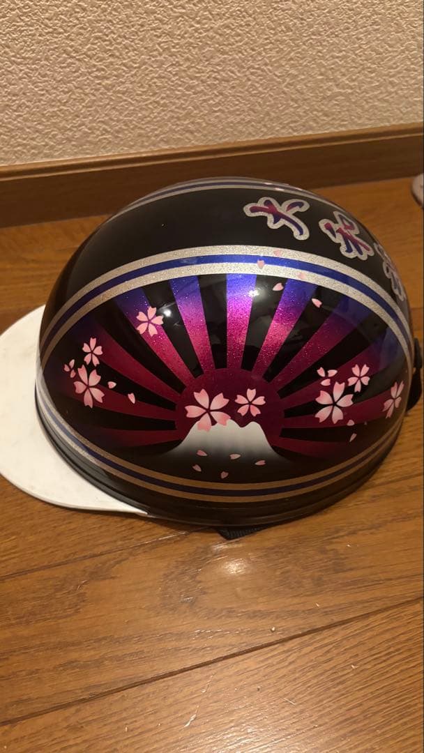 桜と富士山デザイン 半帽ヘルメット