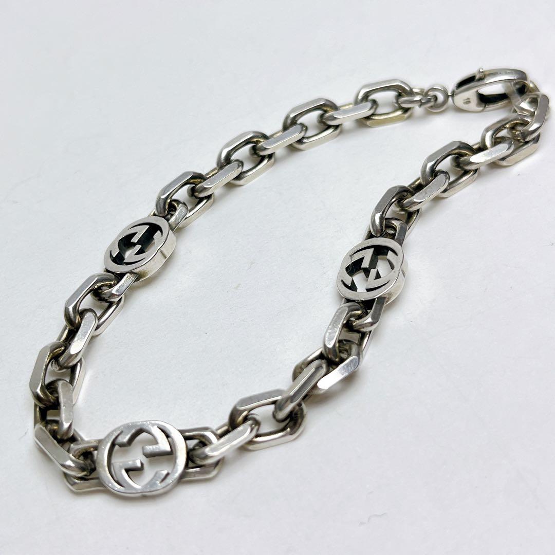 グッチ　インターロッキング　チェーン　リンク　ブレスレット　925 サイズ19
