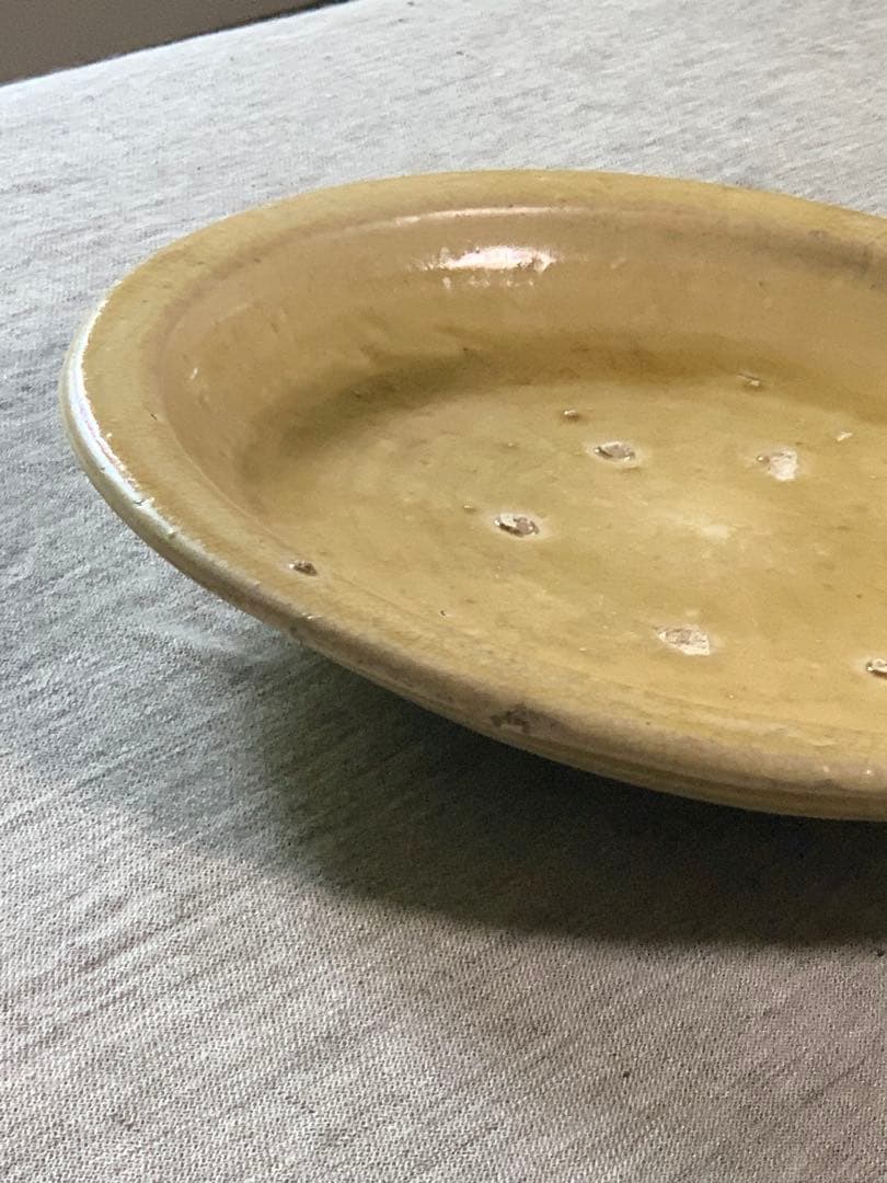 黄瀬戸　石皿　古瀬戸　大皿　大鉢　37cm 江戸