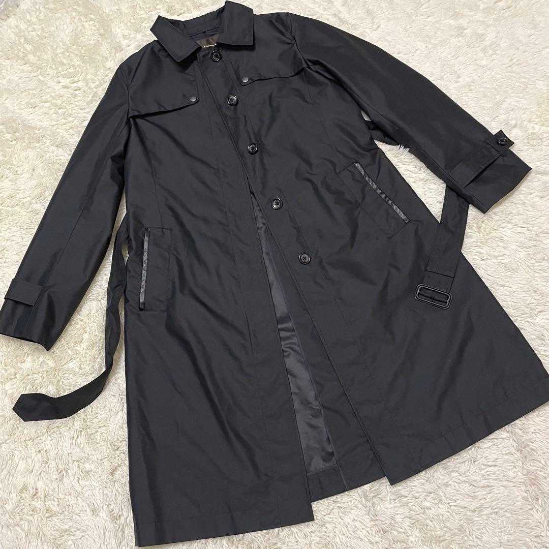 【美品】Paul Stuart ブラック 2WAY上質トレンチコート