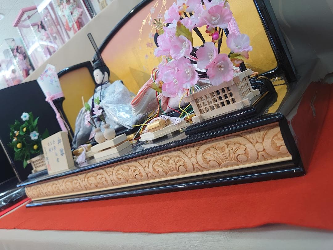 ●さくらの着物おすすめです●新品おひなさま●　さくら刺繍飾り　フルセット