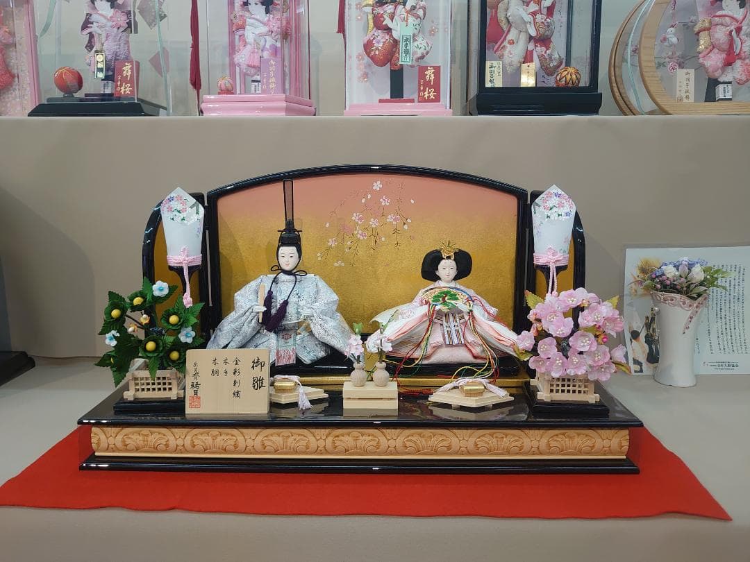 ●さくらの着物おすすめです●新品おひなさま●　さくら刺繍飾り　フルセット