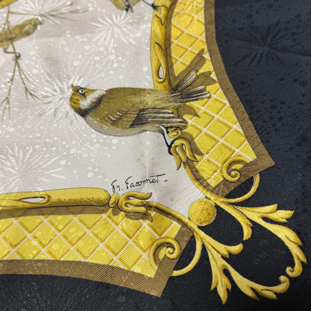 a*e様 M8750 美品 HERMES エルメス カレスカーフ スズメ柄