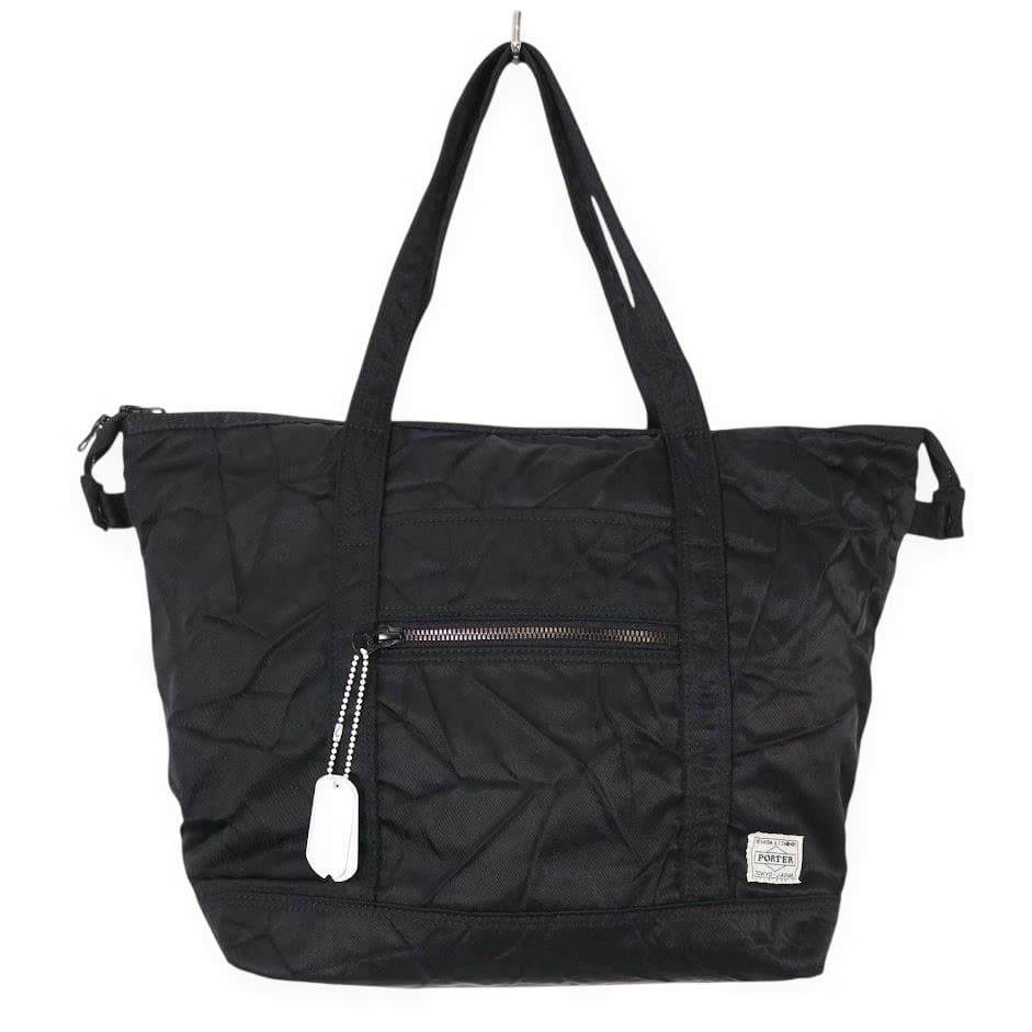 【限定】PORTER ポーター　トートバッグ　ライド　近江ちぢみ　シワ加工　黒