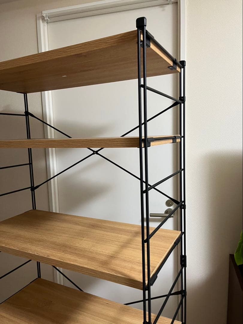 山善　オープンシェルフ　ラック　5段　オーク