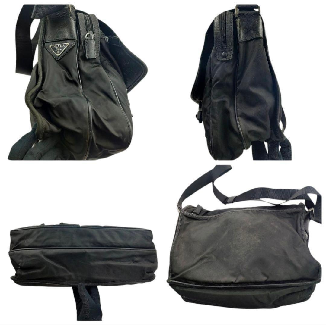 PRADA A4可 メッセンジャーバッグ ショルダーバッグ ナイロン 黒 肩掛け