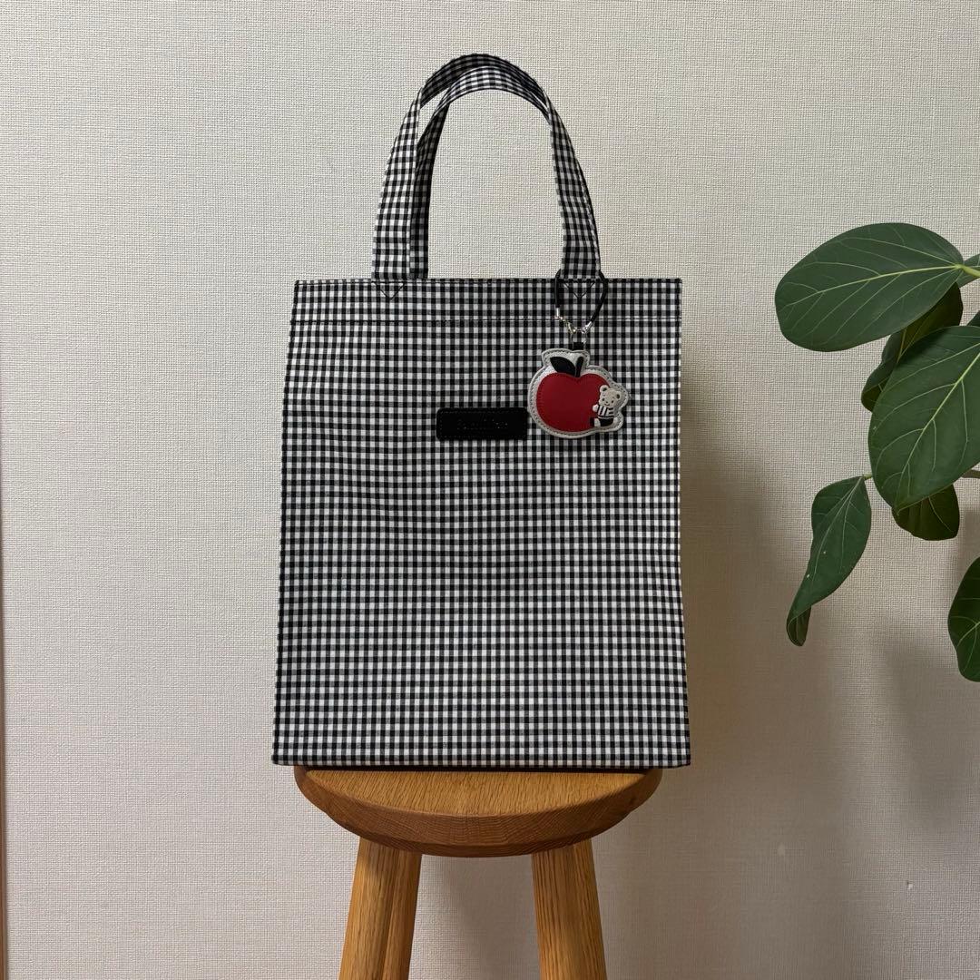 familiarファミリア　ギンガムチェック柄トートバッグ