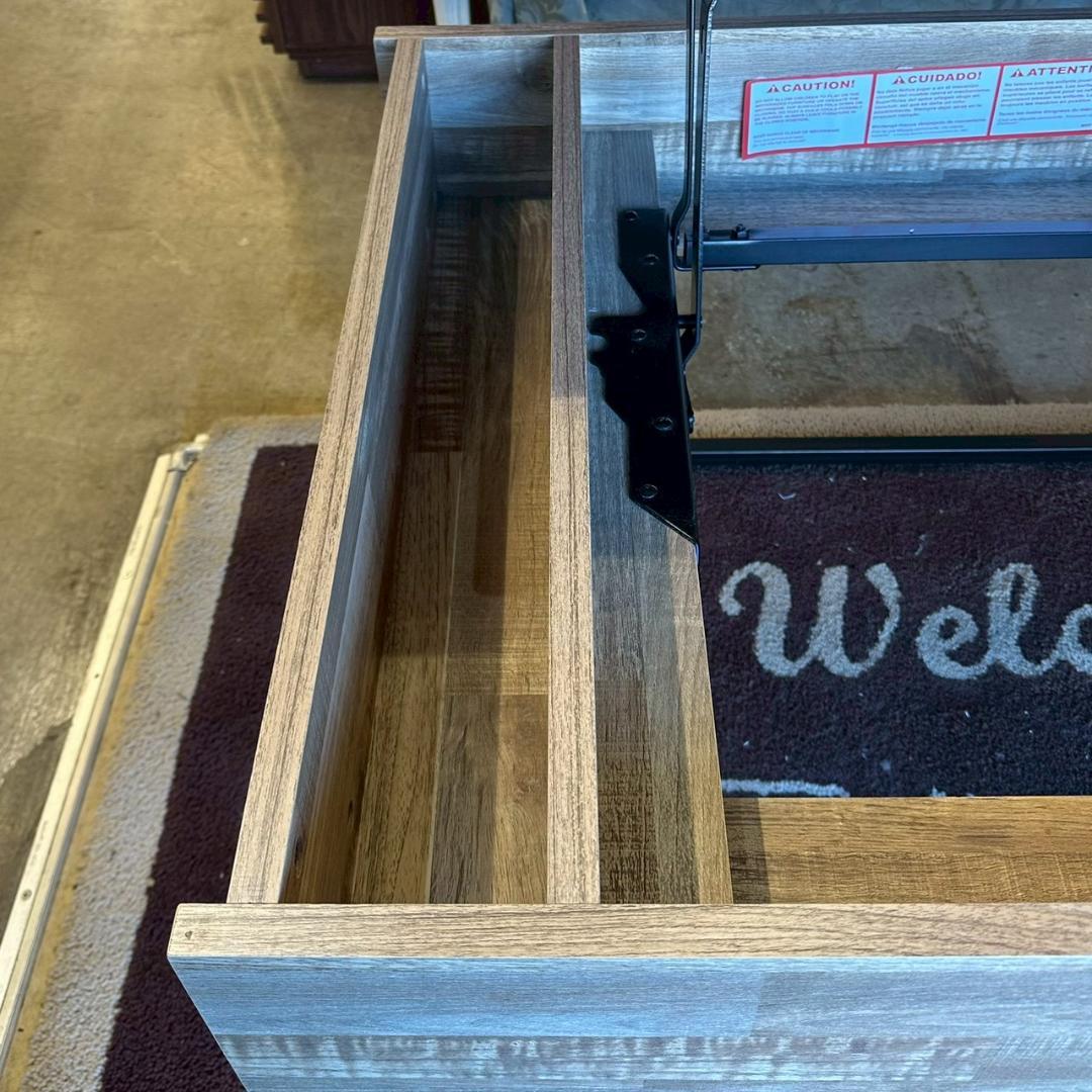 iΦ【 美品 】Ashley リフトトップ カクテルテーブル ナチュラルブラウン