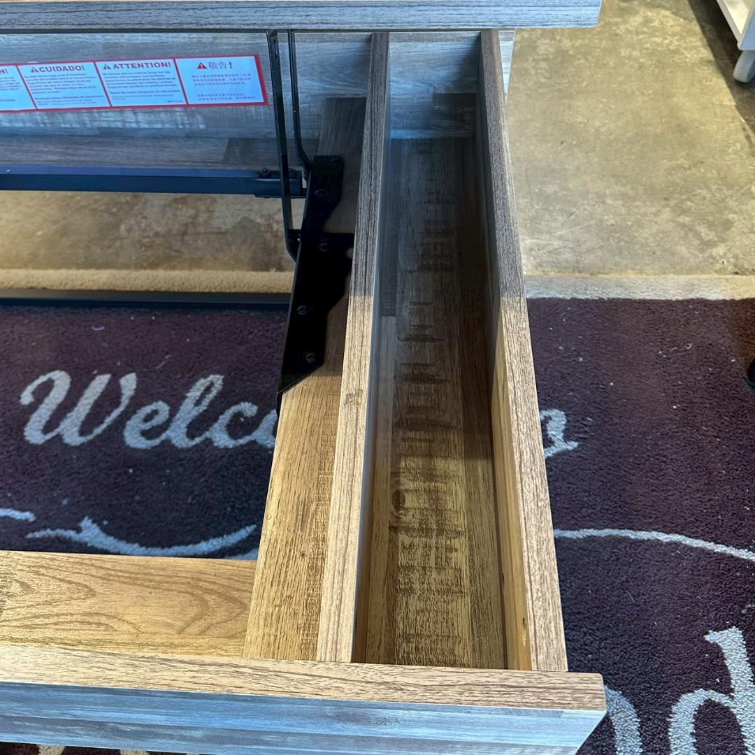 iΦ【 美品 】Ashley リフトトップ カクテルテーブル ナチュラルブラウン