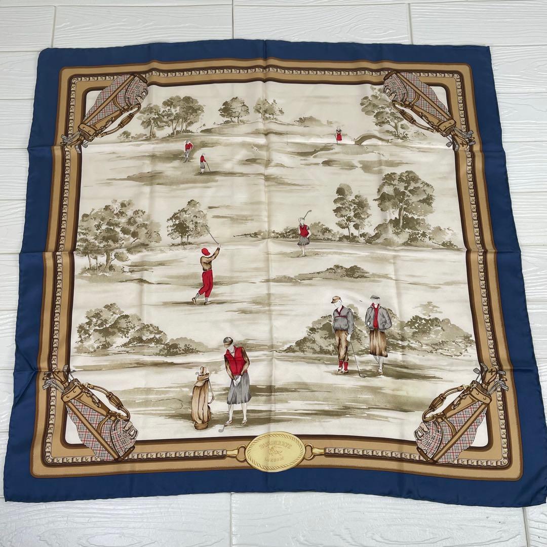 Burberry バーバリー　スカーフ　ゴルフ ノバチェック　シルク　イタリア製