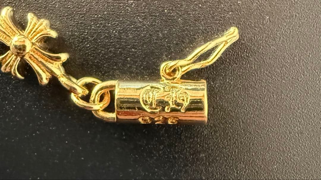 ダイヤ　タイニーチェーン　ネックレス　22kコーティング