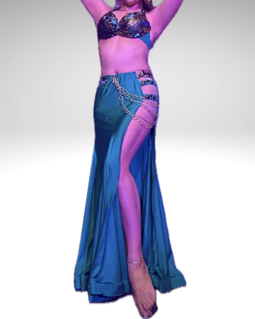 POLINA ベリーダンス 衣装 グリーン Mサイズ