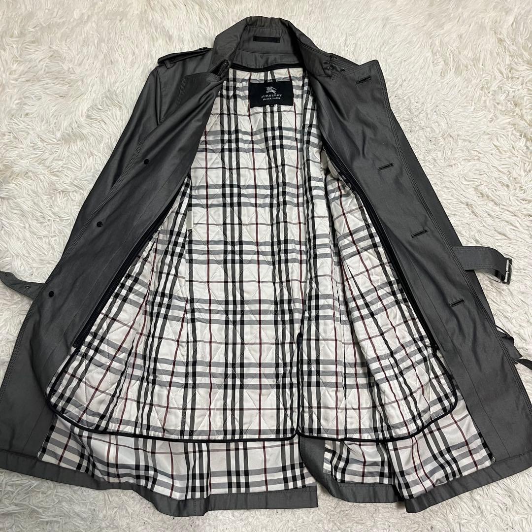 美品　バーバリーブラックレーベル　トレンチコート　ライナー付き　キルティング