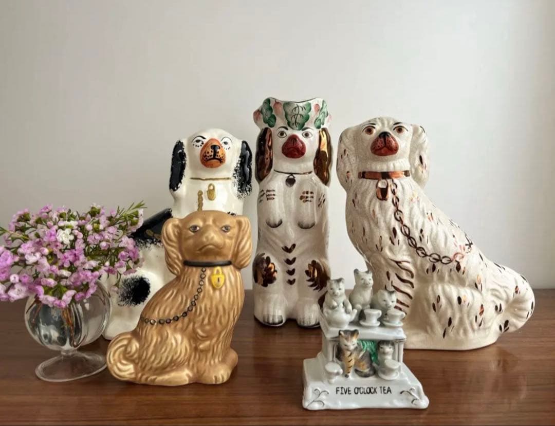 英国ヴィンテージ ♤ スタッフォードシャードッグ 小さめ14cm