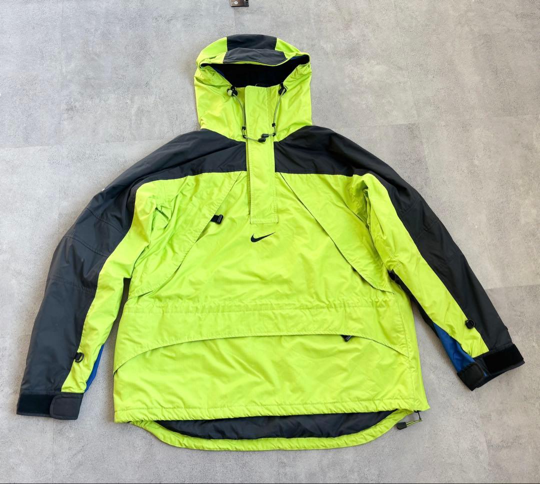 90s Nike ACG ライムグリーン蛍光色アウターＬプルオーバータイプ