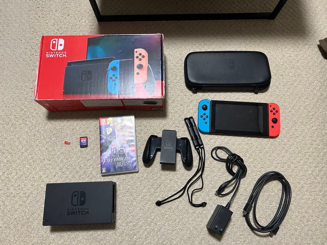 Switch フルセット（バッテリー強化版）＋ 128GB SD＋ 純正ケース付