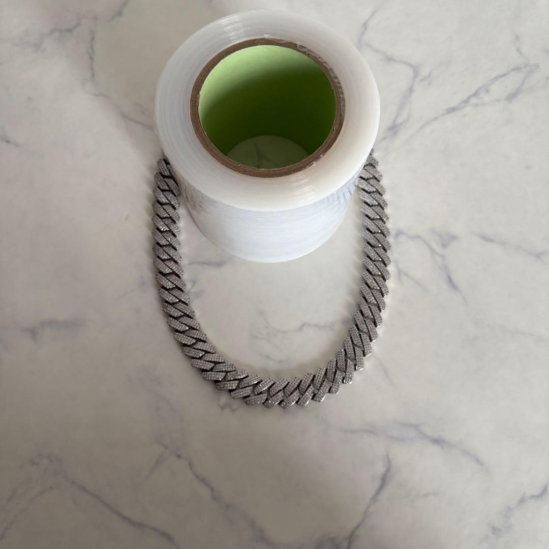 Glitter シルバー チェーンネックレス60cm 19mm