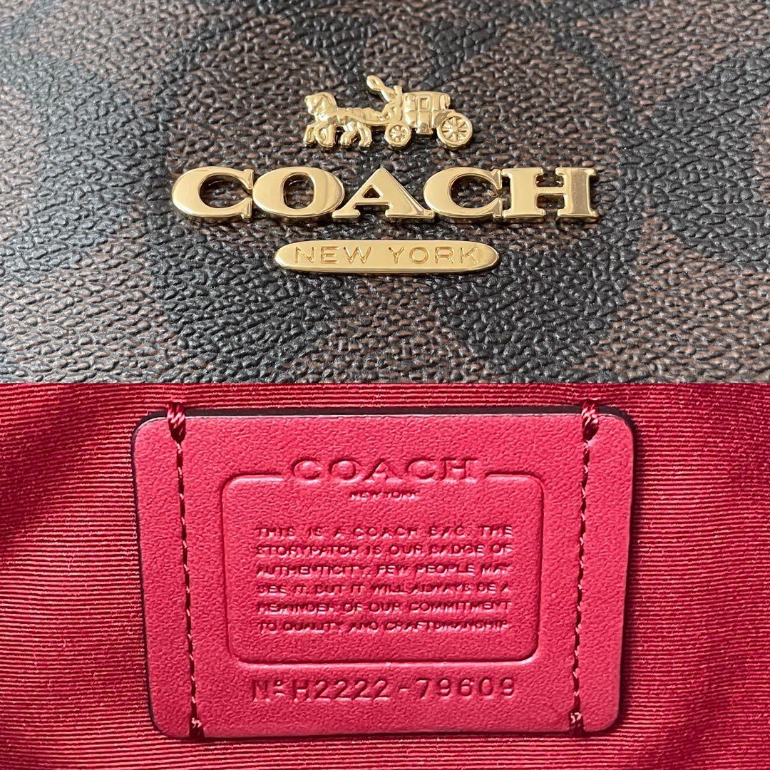 早い者勝ち！訳あり新品 COACH トートバッグ シグネチャー柄 ブラウン