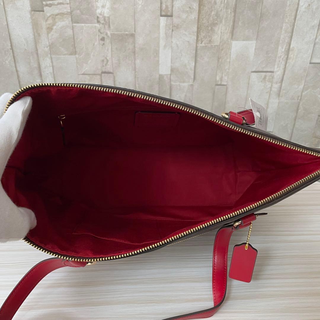 早い者勝ち！訳あり新品 COACH トートバッグ シグネチャー柄 ブラウン