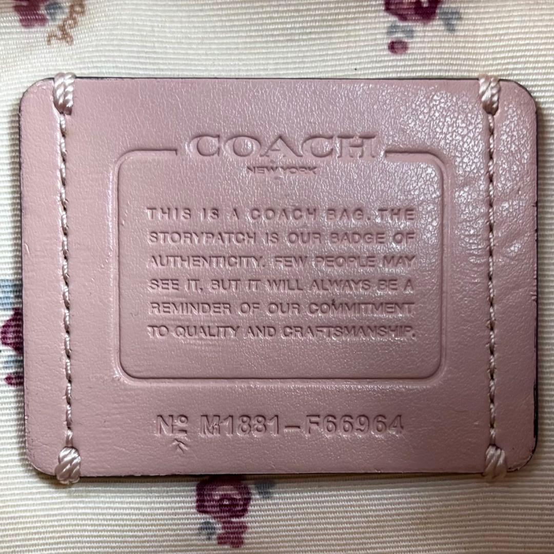 美品 COACH デニム 2way トートバッグ 肩掛け マグネット ネイビー