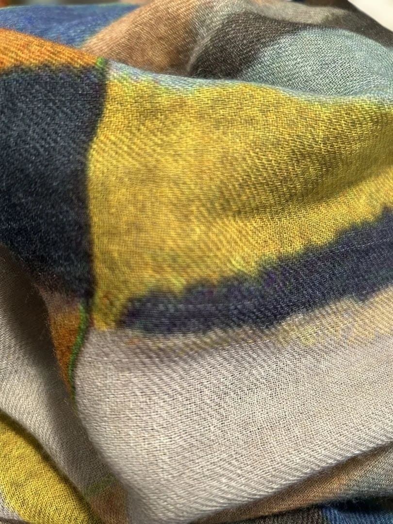 クラフトヒロ ウール&シルクマルチカラーストライプ フレアスカート