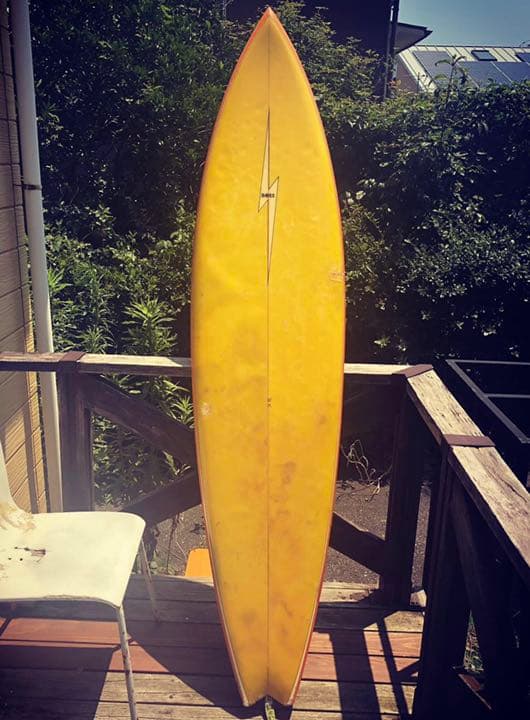 J*0様 激レアビンテージ ライトニングボルト サーフボード シングルフィン 6