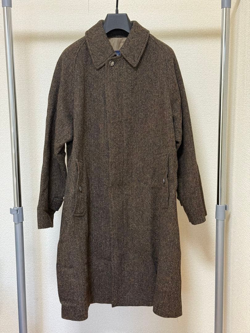 BEAMS F HARRIS TWEED ヘリンボーン バルカラーコート