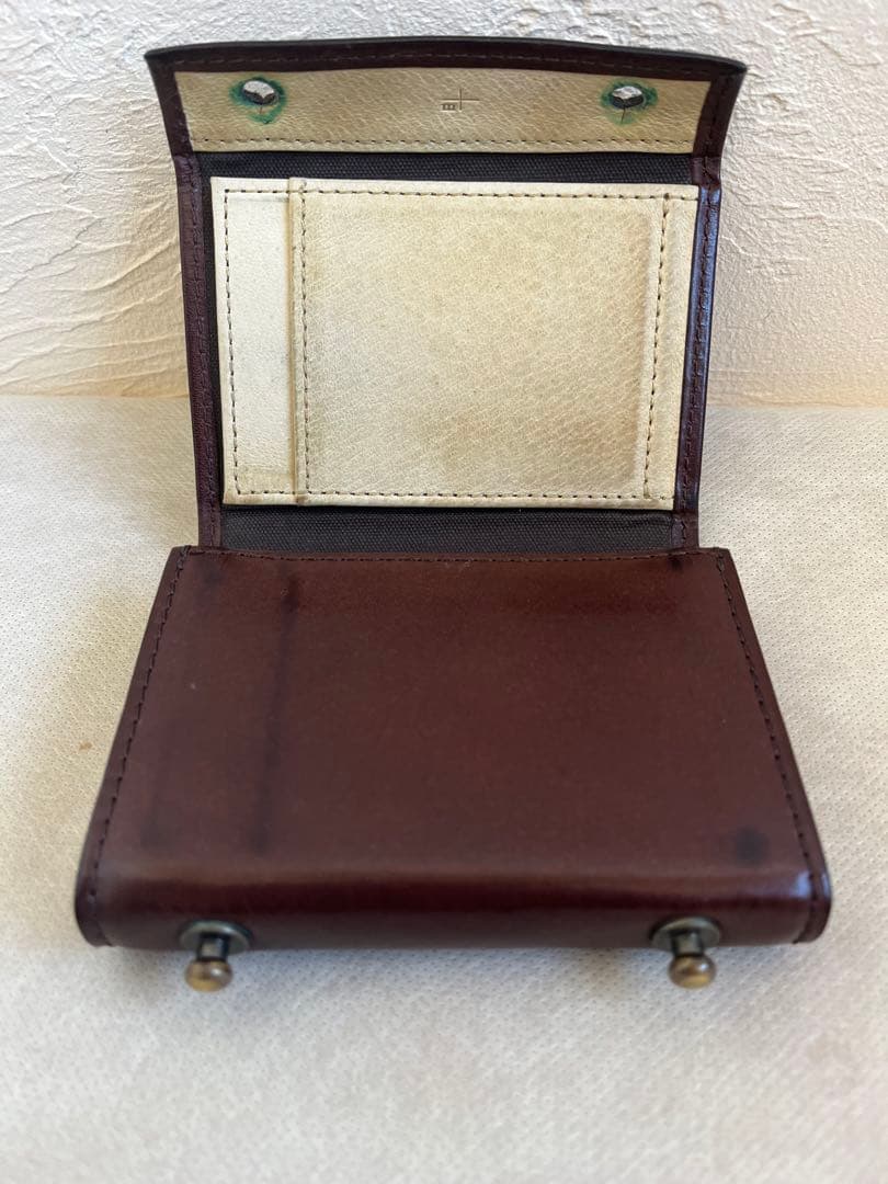 m+ エムピウ ミッレフォッリエ P25 二つ折り財布 タバコ×ベージュ　左利き