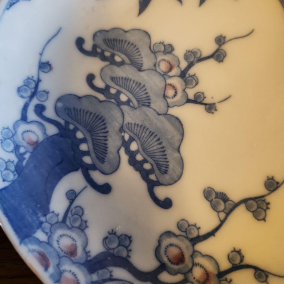 古伊万里　染付　印判　膾皿　5客セット　骨董品　伊万里焼