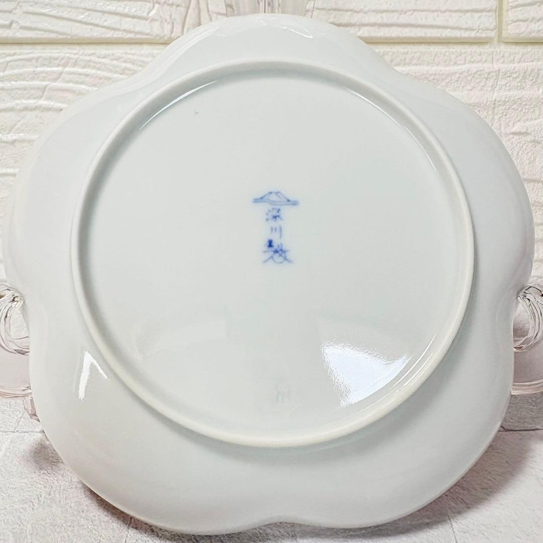 深川製磁 銘々皿揃 和皿 6枚セット 寿赤絵 トリプレット緋 古代呉須